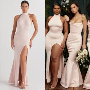 House‎ of CB 'Juliette' Blush Halter Gown NWOT